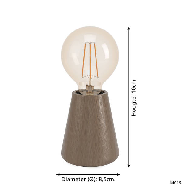 EGLO Asby Tafellamp - E27 - 10 cm - Donkerbruin - Hout
