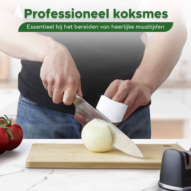 Bikolo® - Mes - Koksmes - Koksmessen - Keukenmes - Koksmes Set - Chef Mes - Inclusief Messenslijper