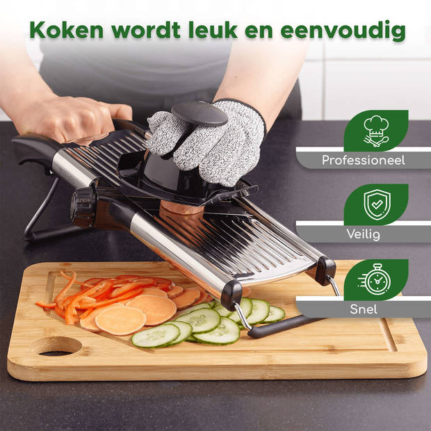 Bikolo® - Mandoline - Groentesnijder - Uiensnijder - Groentensnijder - Mandoline Keukensnijder