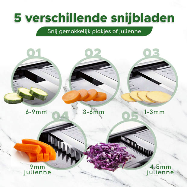 Bikolo® - Mandoline - Groentesnijder - Uiensnijder - Groentensnijder - Mandoline Keukensnijder