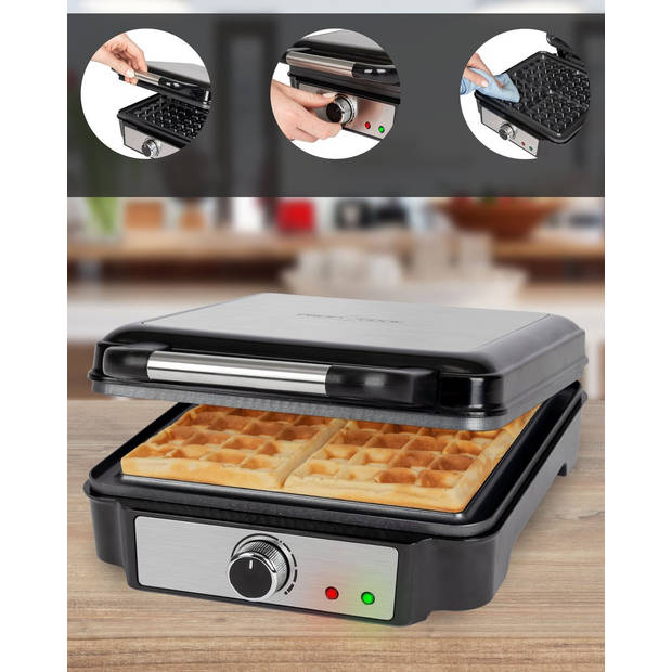 ProfiCook WA 1241 Wafelijzer voor 4 Belgische wafels