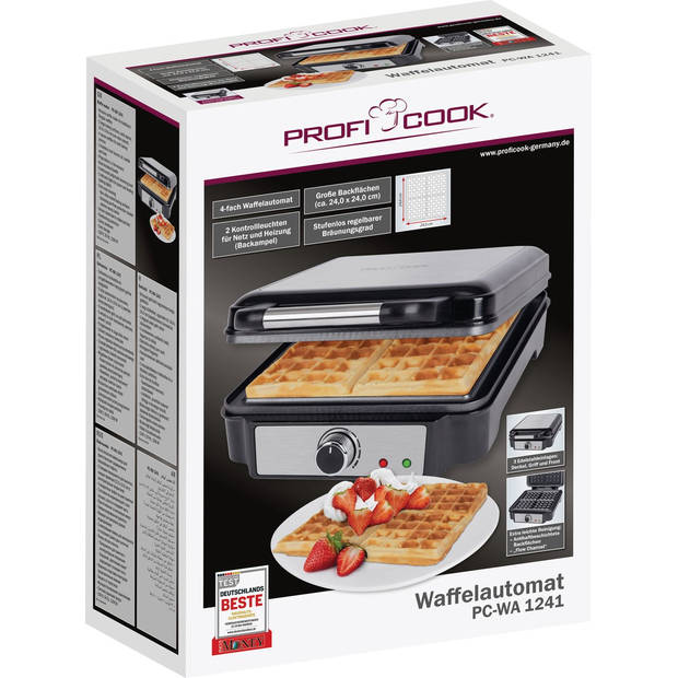 ProfiCook WA 1241 Wafelijzer voor 4 Belgische wafels