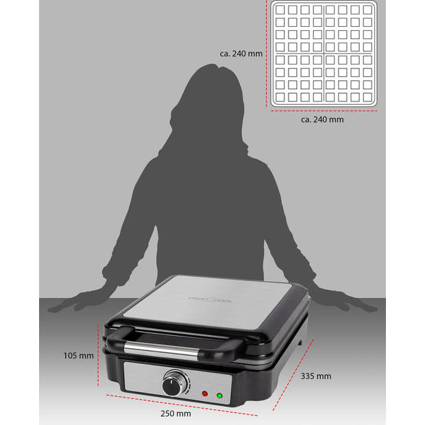 ProfiCook WA 1241 Wafelijzer voor 4 Belgische wafels