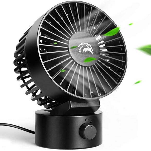 Travelhawk Mini USB Ventilator - Tafelventilator - Mini Fan - Klein, Stil en Geruisloos - Dual Motoren - Kantelbaar - 2