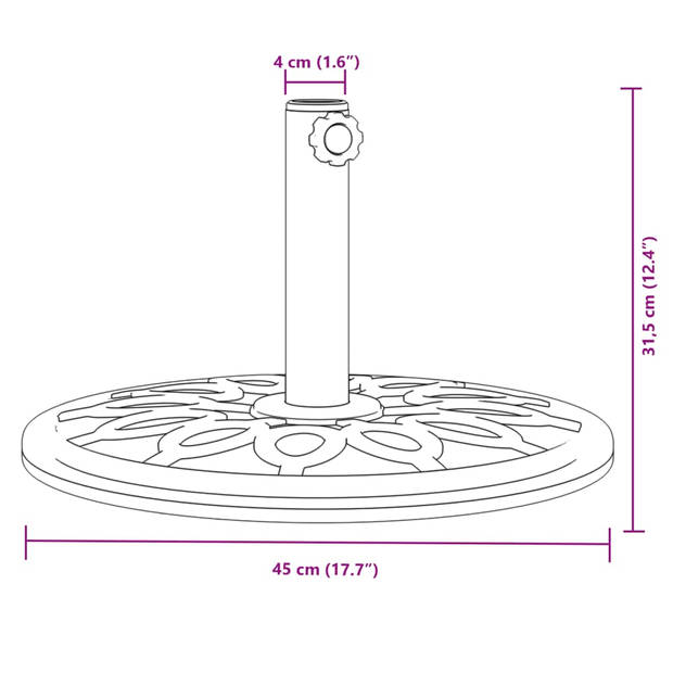 vidaXL Parasolvoet voor stok van Ø38 / 48 mm 12 kg rond