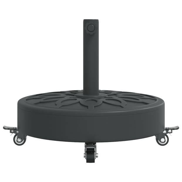 vidaXL Parasolvoet met wielen voor stok van Ø38 / 48 mm 27 kg rond