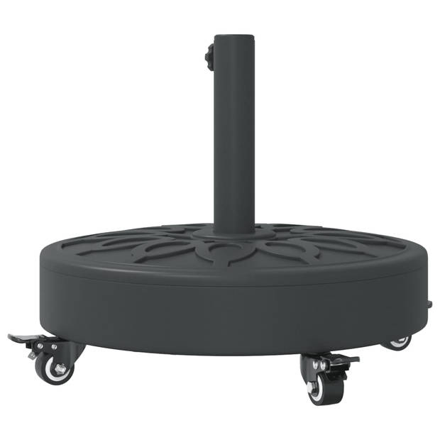 vidaXL Parasolvoet met wielen voor stok van Ø38 / 48 mm 27 kg rond