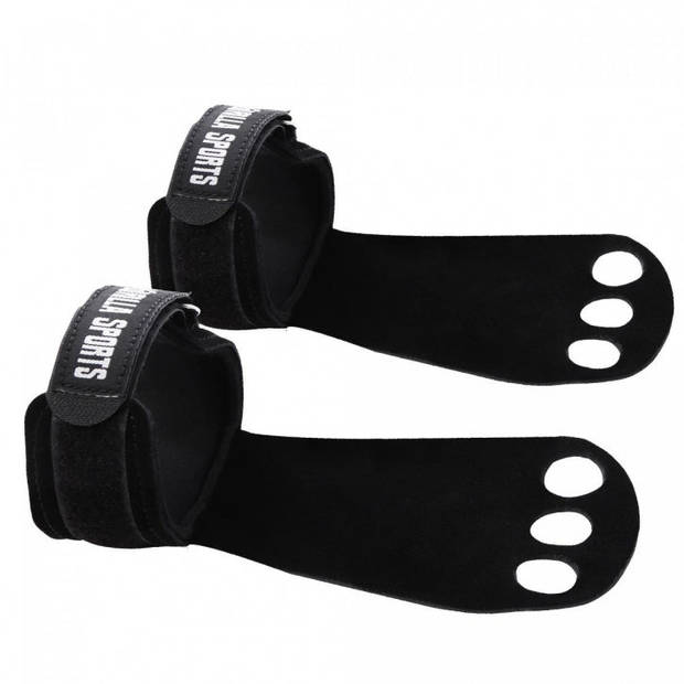 Gorilla Sports - Grip Gloves - Handschoenen - Gewichtheffen - Zwart - Maat L