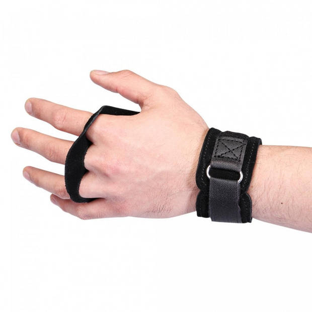 Gorilla Sports - Grip Gloves - Handschoenen - Gewichtheffen - Zwart - Maat M