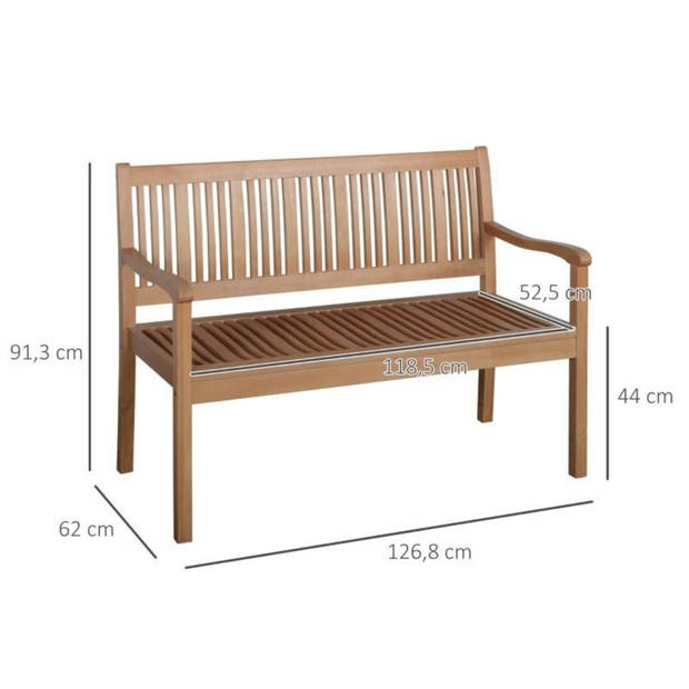 Tuinbank - Zitbank - Bankje - Metaal - 2-zits - 126,8 x 62 x 91,3 cm