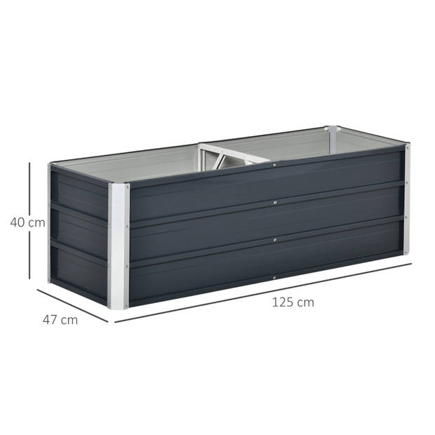 Plantenbakken voor buiten - Plantenbak - Plantenpot - Bloemenbak- Grijs 125 x 47 x 40 cm