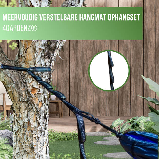 4gardenz® hangmat Vakantieset nylon Hangmat +Bevestingsset