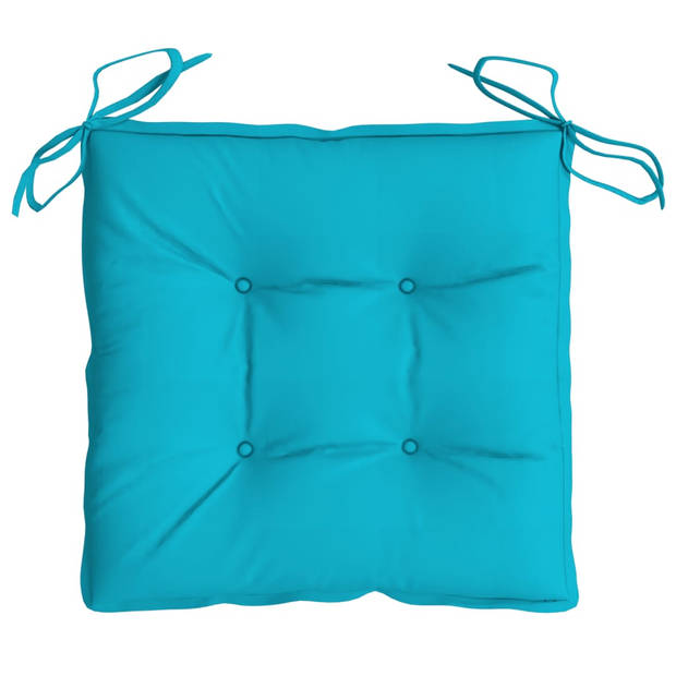 vidaXL Stoelkussens 4 st 50x50x7 cm stof turquoise