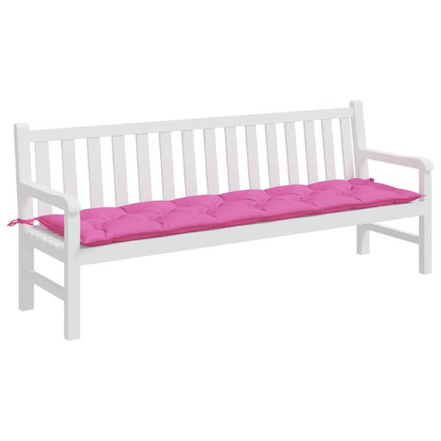 vidaXL Tuinbankkussen 200x50x7 cm stof roze