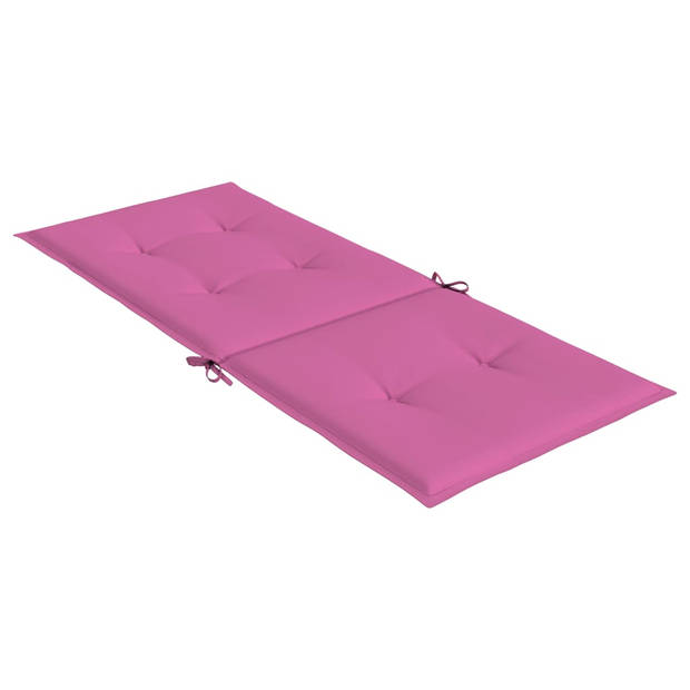 vidaXL Tuinstoelkussens hoge rugleuning 2 st 120x50x3 cm stof roze