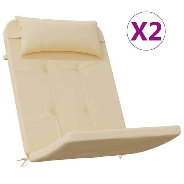 vidaXL Stoelkussens 2 st Adirondack oxford stof beige