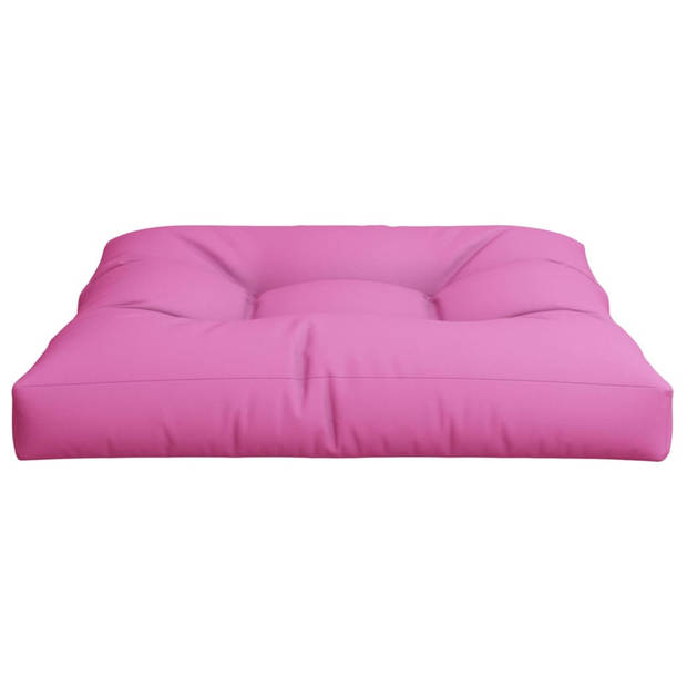 vidaXL Palletkussen 80x80x12 cm stof roze