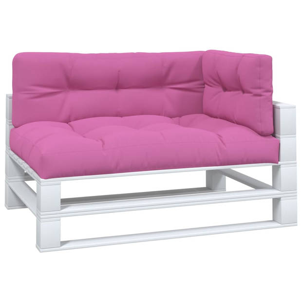 vidaXL Palletkussens 3 st stof  roze