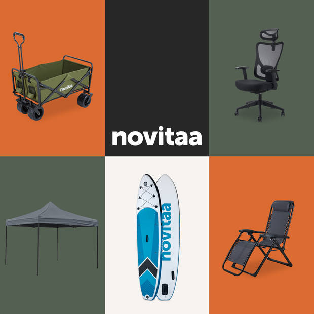 Novitaa Ergonomische Bureaustoel - Voor Volwassenen - Office Chair - Verstelbaar - Hoofdsteun - Extra Brede Zitting