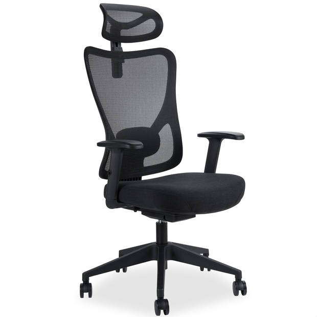 Novitaa Ergonomische Bureaustoel - Voor Volwassenen - Office Chair - Verstelbaar - Hoofdsteun - Extra Brede Zitting