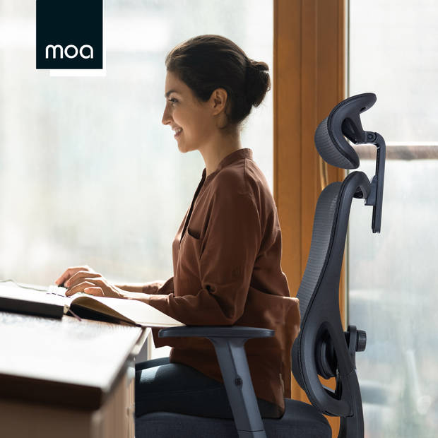 Novitaa Ergonomische Bureaustoel - Voor Volwassenen - Office Chair - Verstelbaar - Hoofdsteun - Extra Brede Zitting