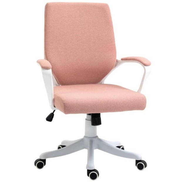 Bureaustoel - Ergonomische bureaustoel - Game stoel - Gaming stoel - Roze/wit - 62x69x92-100 cm