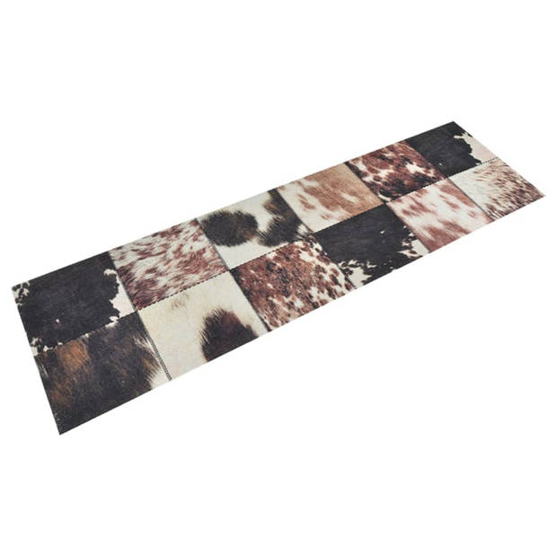 vidaXL Keukenmat wasbaar dierenhuidprint 45x150 cm fluweel