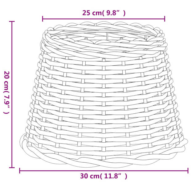 vidaXL Lampenkap Ø30x20 cm wicker bruin