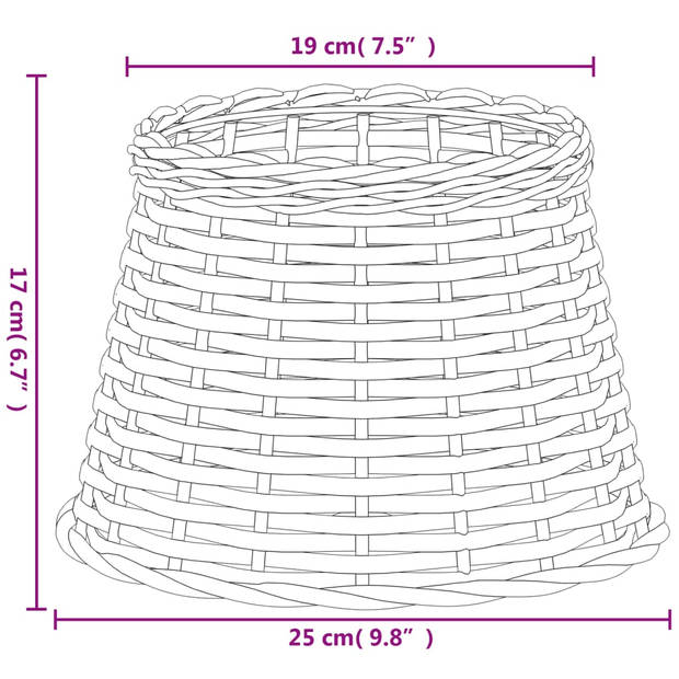 vidaXL Lampenkap Ø25x17 cm wicker bruin