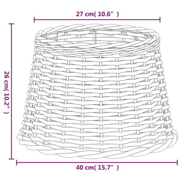 vidaXL Lampenkap Ø40x26 cm wicker wit