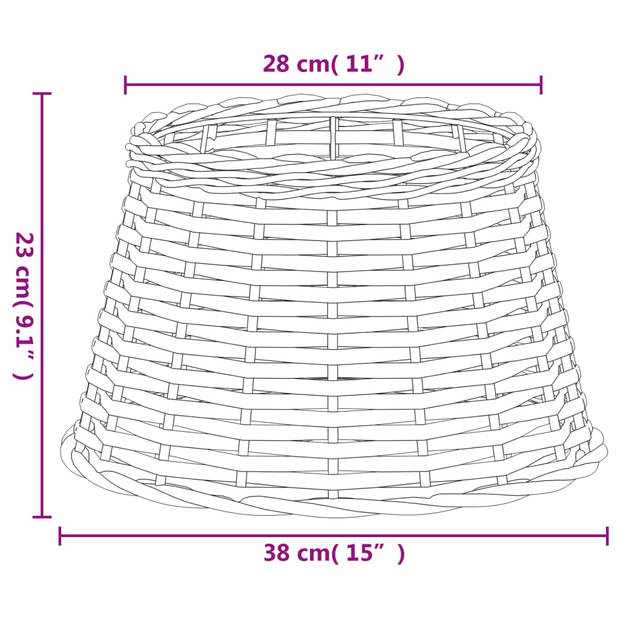 vidaXL Lampenkap Ø38x23 cm wicker bruin