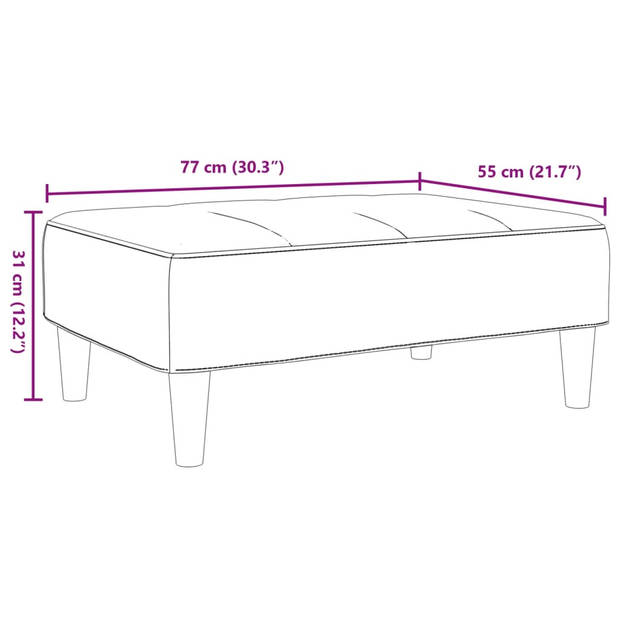 vidaXL Voetenbank 77x55x31 cm fluweel geel