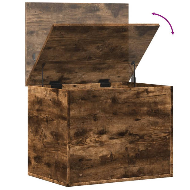 vidaXL Opbergbox 60x42x46 cm bewerkt hout gerookt eikenkleurig