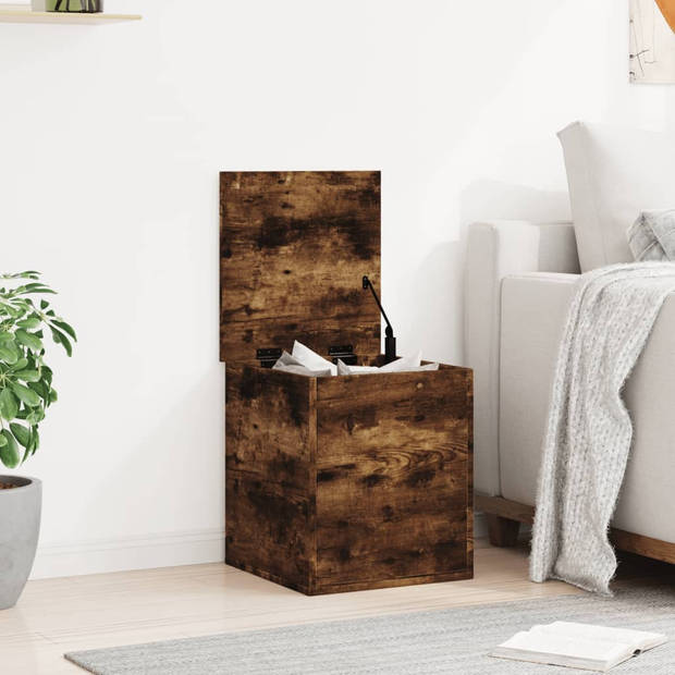 vidaXL Opbergbox 40x42x46 cm bewerkt hout gerookt eikenkleurig