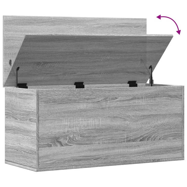 vidaXL Opbergbox 100x42x46 cm bewerkt hout grijs sonoma eikenkleurig