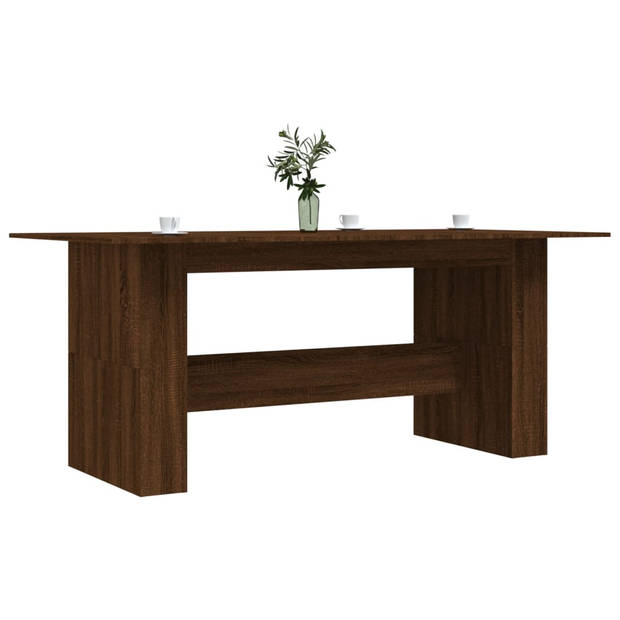 vidaXL Eettafel 180x90x76 cm bewerkt hout bruin eikenkleur