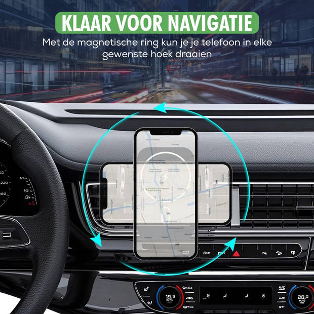 Travelhawk Magsafe Telefoonhouder Auto - Geschikt voor iPhone 11/12/13/14/15 - Draadloze oplader - Telefoonhouders Auto