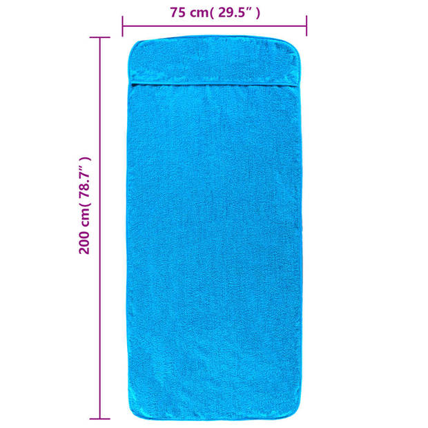 vidaXL Strandhanddoeken 2 st 400 g/m² 75x200 cm stof turquoise