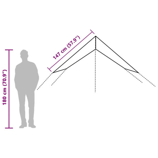 vidaXL Kampeerluifel waterdicht 500x294 cm groen