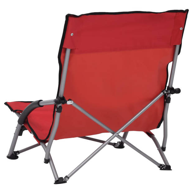 vidaXL Strandstoelen 2 st inklapbaar stof rood