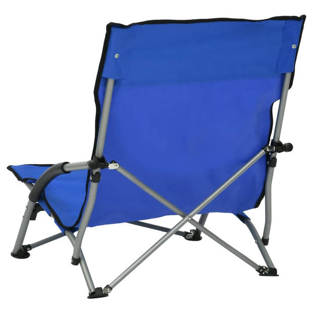 vidaXL Strandstoelen 2 st inklapbaar stof blauw