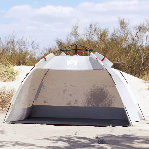 vidaXL strandtent 2-persoons waterdicht snelontgrendeling grijs