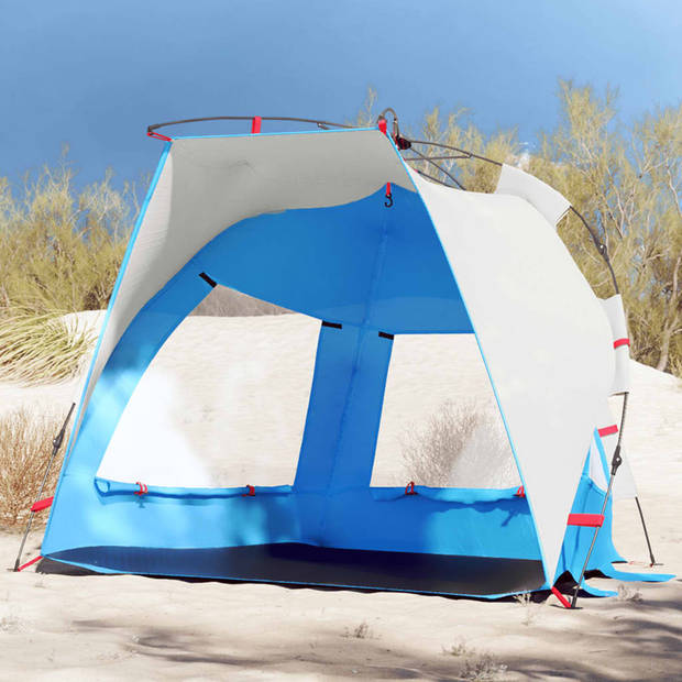 vidaXL Strandtent 2-persoons waterdicht snelontgrendeling azuurblauw