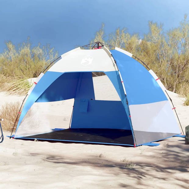 vidaXL Strandtent 2-persoons waterdicht snelontgrendeling azuurblauw