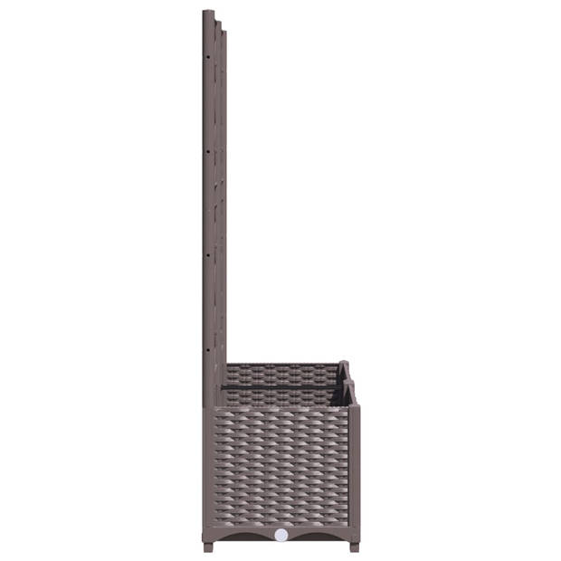 vidaXL Plantenbak met latwerk 80x40x136 cm polypropeen bruin