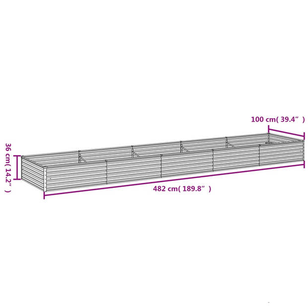 vidaXL Plantenbak verhoogd 482x100x36 cm cortenstaal