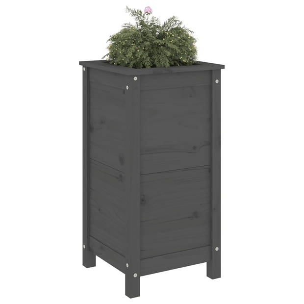 vidaXL Plantenbak 40x40x78 cm massief grenenhout grijs