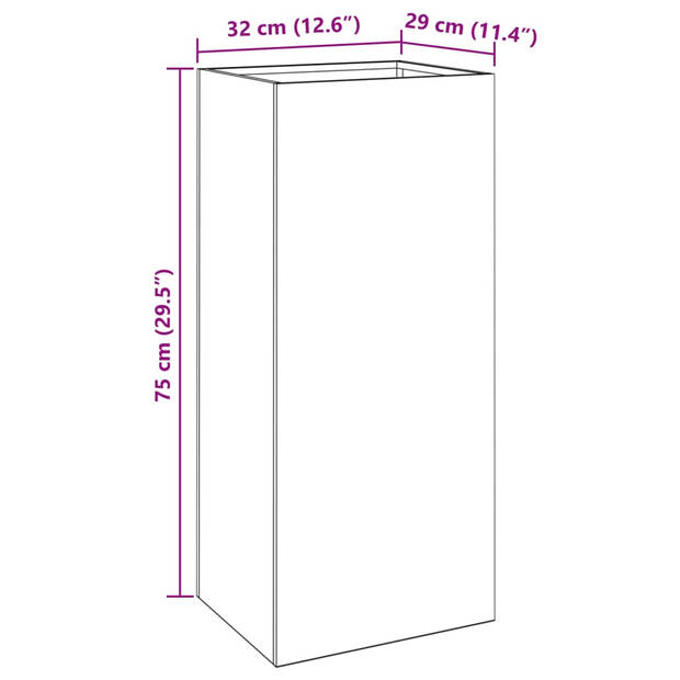 vidaXL Plantenbak 32x29x75 cm cortenstaal