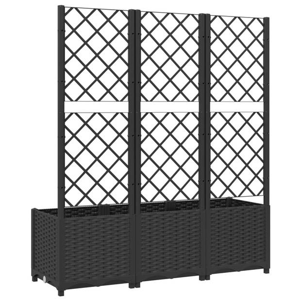 vidaXL Plantenbak met latwerk 120x40x136 cm polypropeen zwart