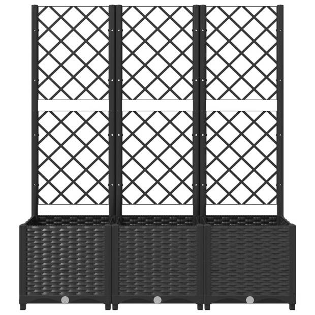 vidaXL Plantenbak met latwerk 120x40x136 cm polypropeen zwart